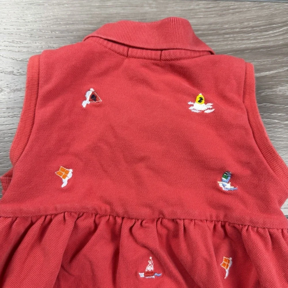 Ralph Lauren Baby Sleeveless Embroidered Boating Polo Dress Red 24 Months
